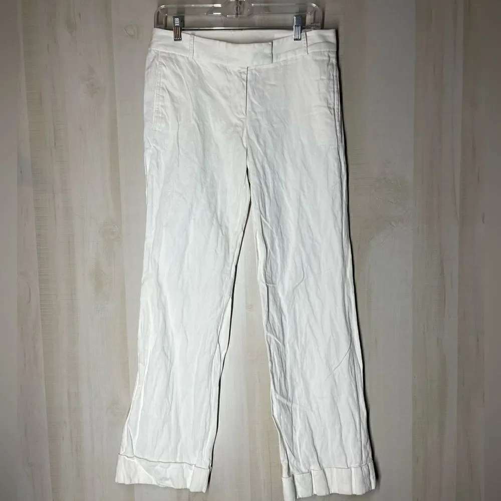 J. Crew city fit‎ white cotton pants, size 4